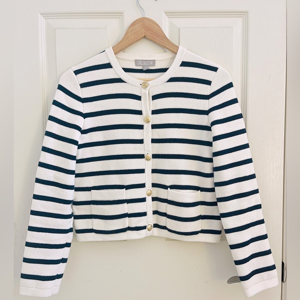 J.Crew NWOT original Emilie sweater lady jacket striped